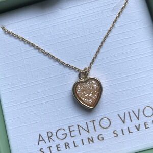 Argento Vivo Gold Textured Heart Necklace
